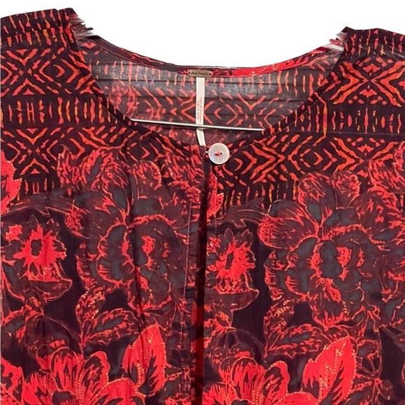 Free People gotta have you tunic top tiered red boho oversized - Picture 5 of 11